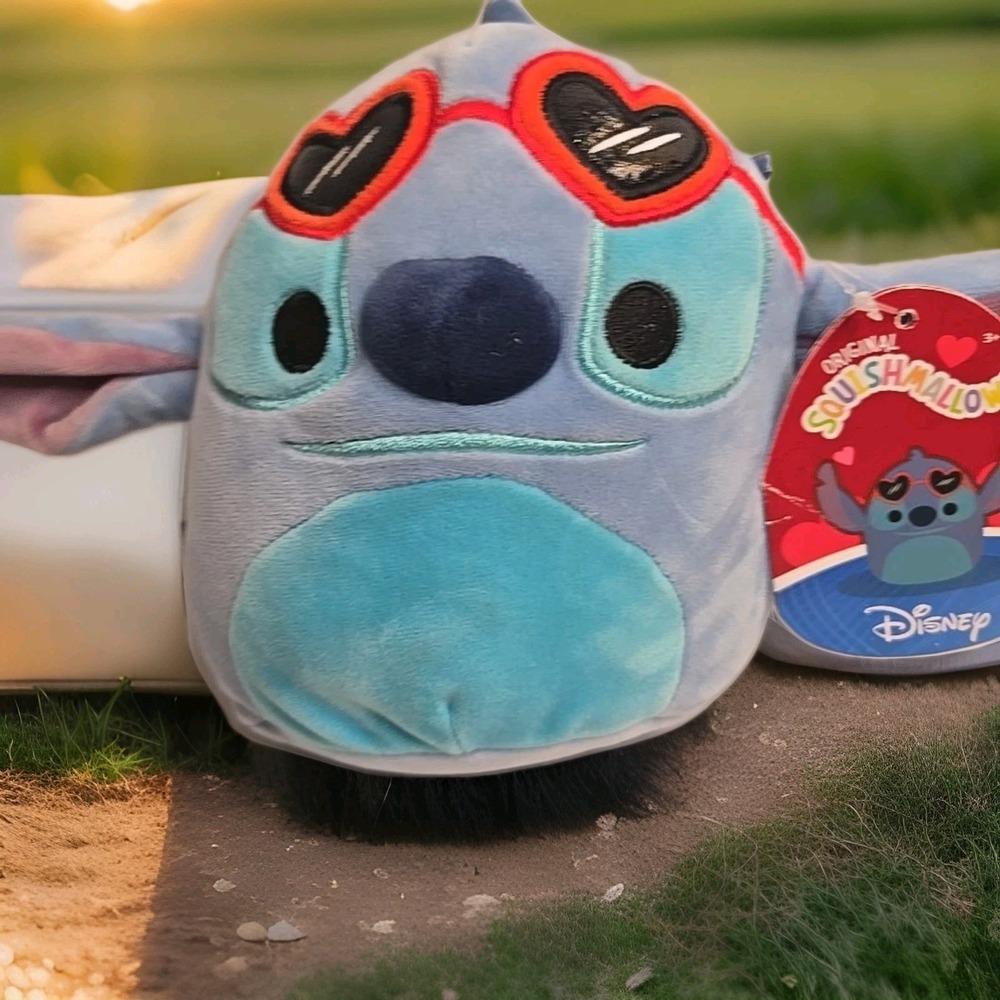 Disney Stitch‎ Squishmallow Plush – Heart Sunglasses – 8"